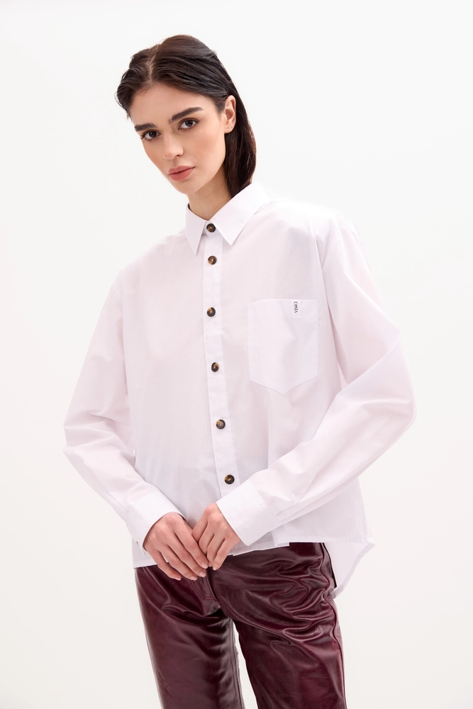 WHITE COTTON SHIRT WITH STRONG ARMS AND DETACHABLE CUSHIONS