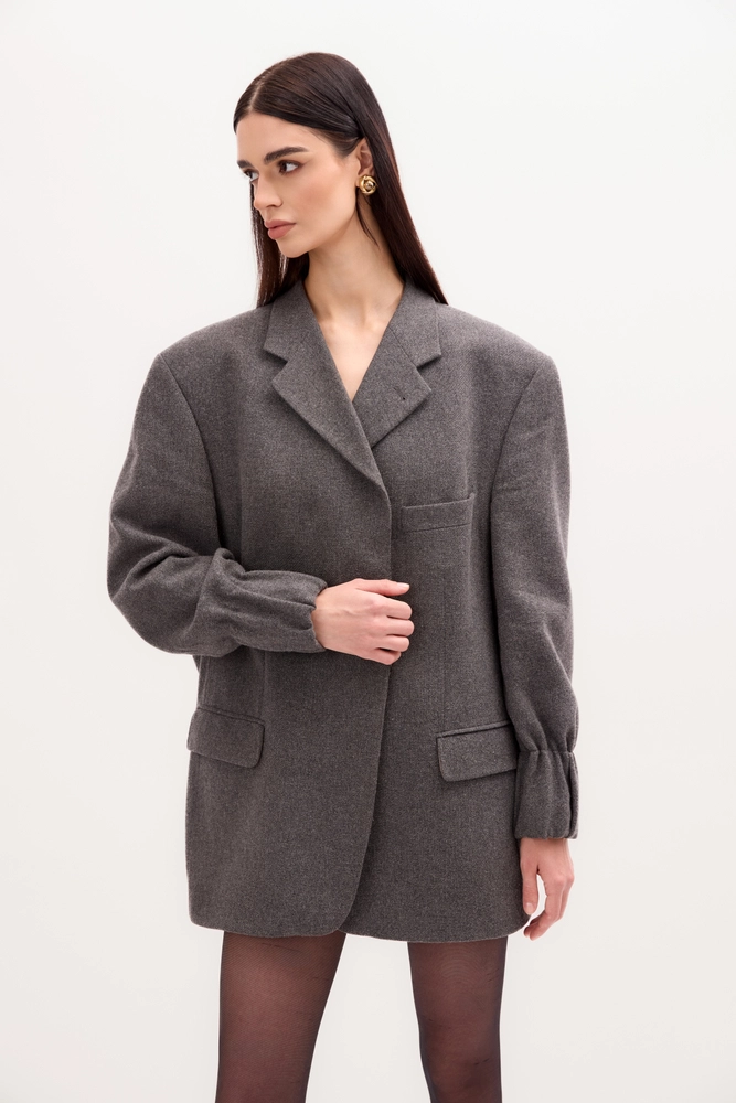 LONG MINIMALIST GRAY JACKET MODEL No8