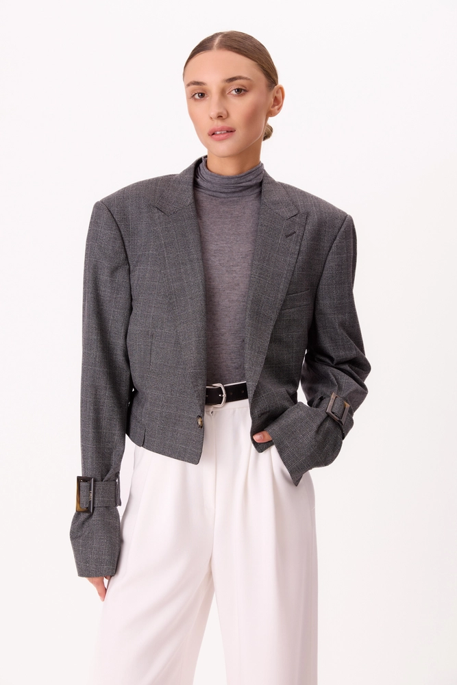 GRAY CHECKED JACKET MODEL No5