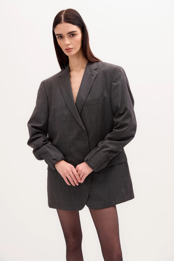LONG MINIMALIST GRAY JACKET MODEL No8