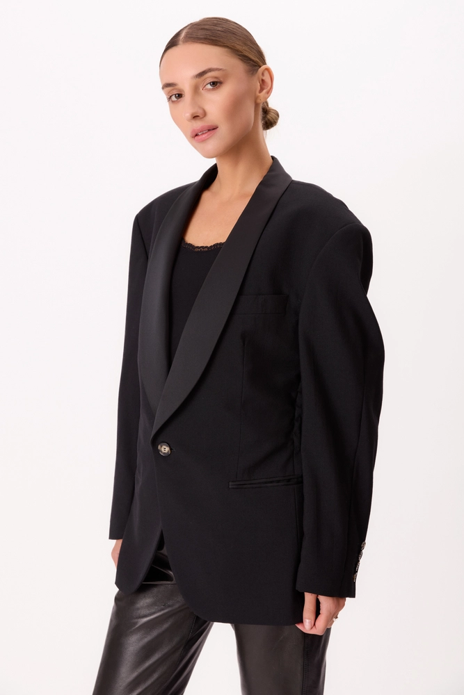 LONG BLACK TUXED JACKET MODEL No4