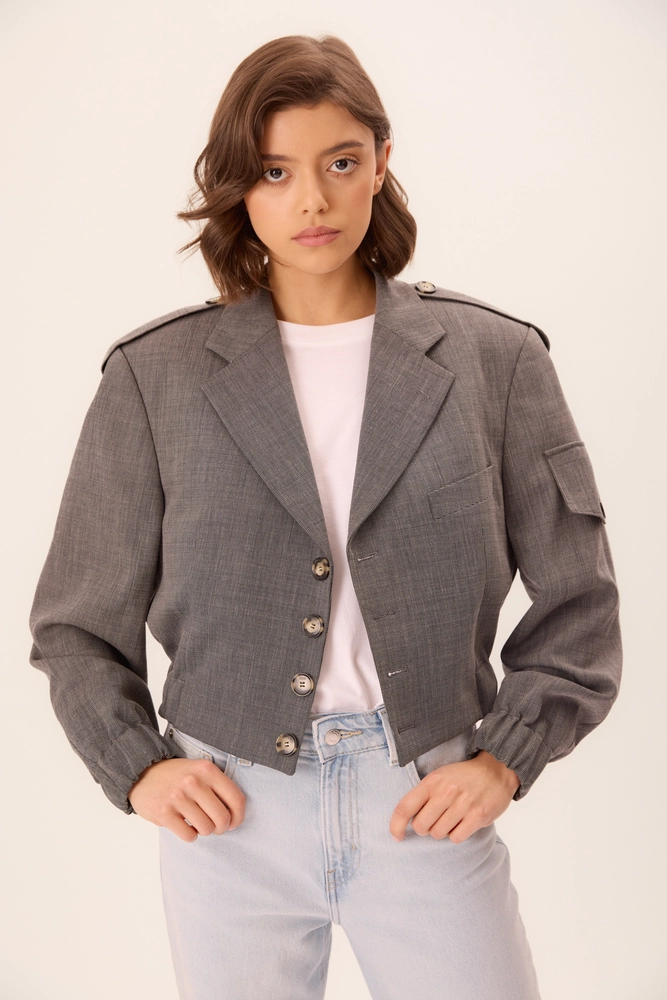 GREY BOMBER JACKET