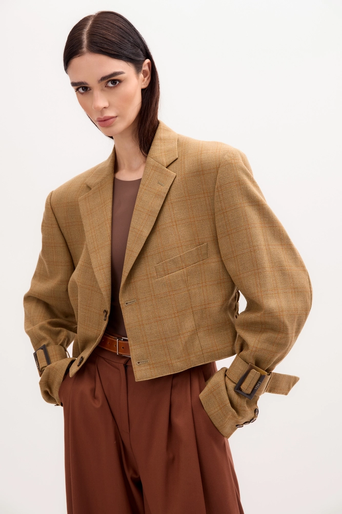 SHORT BUTTER JACKET No5 CHECKED