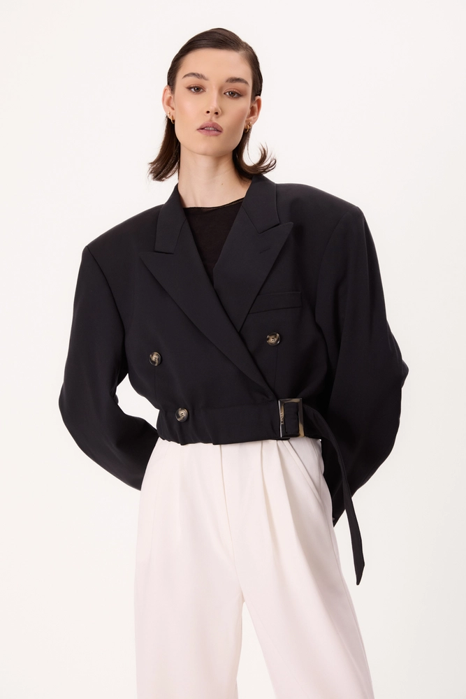 NAVY CLASSIC BLAZER WITH BELT