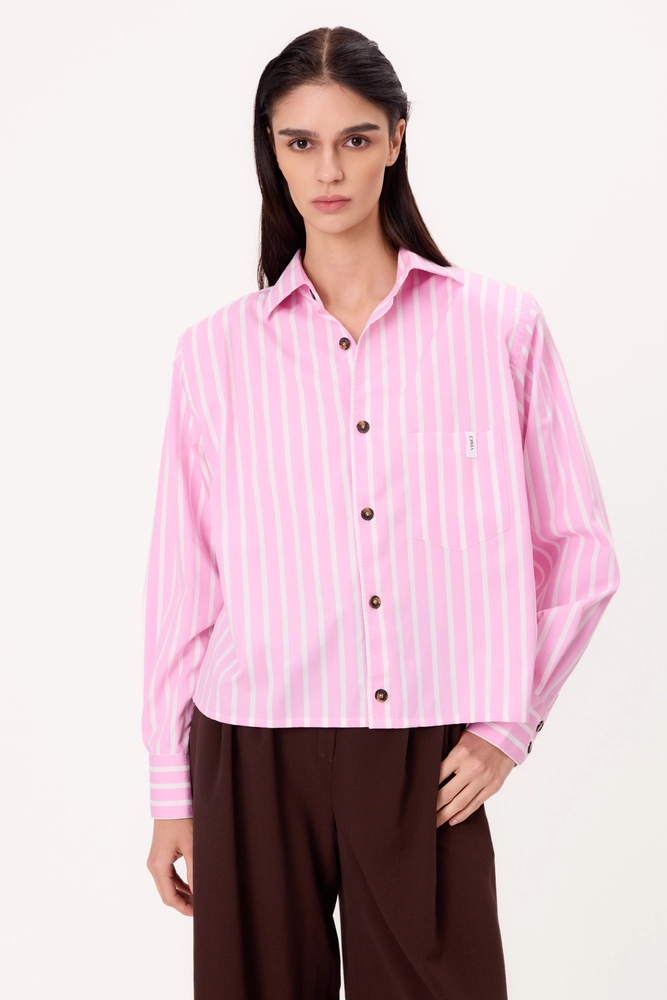 PINK OVERSIZE REGULAR SHIRT WITH WIDE DETACHABLE PADS