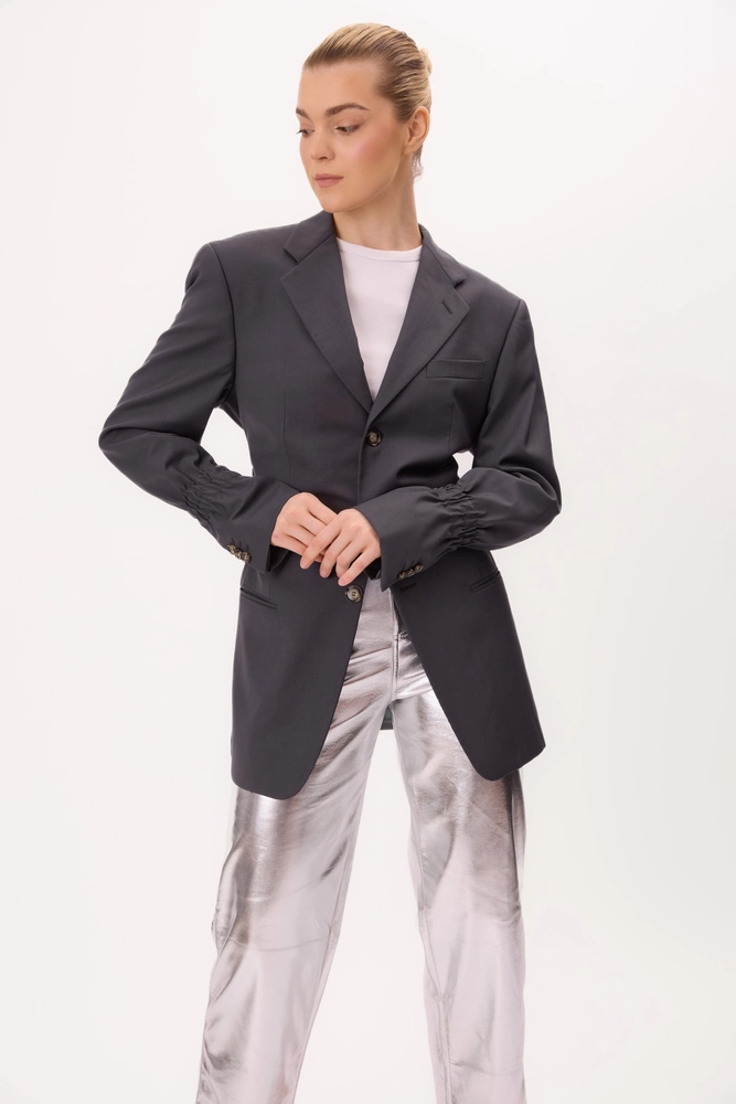 LONG GRAPHITE SLIM FIT JACKET MODEL No2