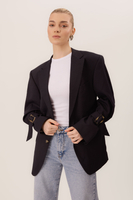 LONG WAISTED NAVY WOOL JACKET MODEL No6