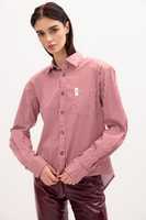 RED STRIPED SHIRT WITH STRONG SHOULDER AND DETACHABLE PADS