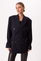 DŁUGA DWURZĘDOWA GRANATOWA MARYNARKA MODEL No2