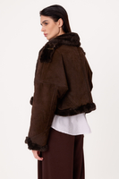 SHORT CHOCOLATE NATURAL SHEEPSKIN