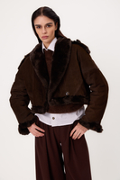 SHORT CHOCOLATE NATURAL SHEEPSKIN