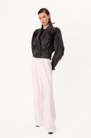 CZARNA SKÓRZANA KURTKA Z TŁOCZENIEM VINTAGE