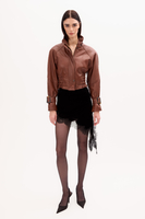 CAMEL LEATHER JACKET WITH BUCKLES