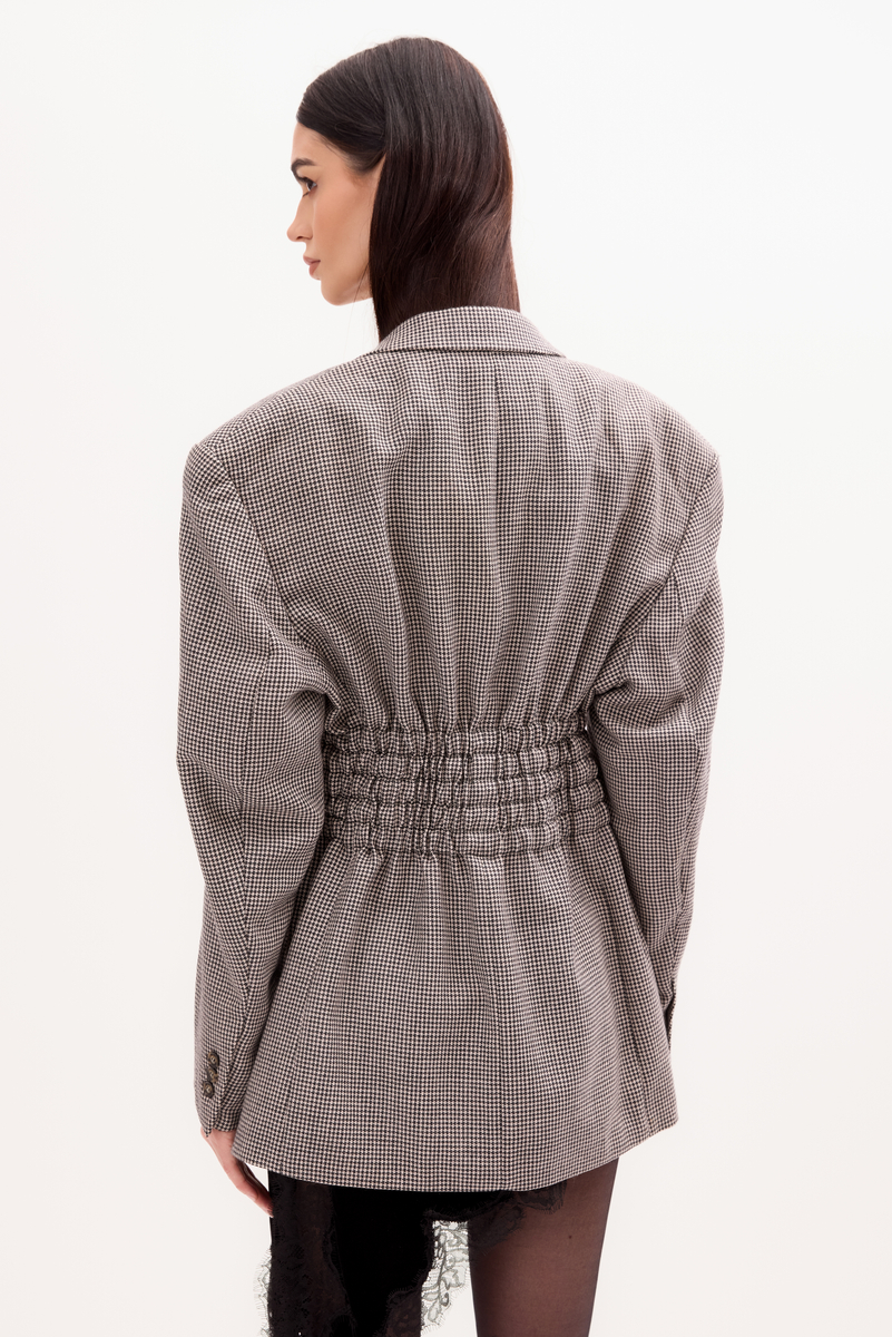 DOUBLE-BREASTED CHECKED JACKET MODEL No4