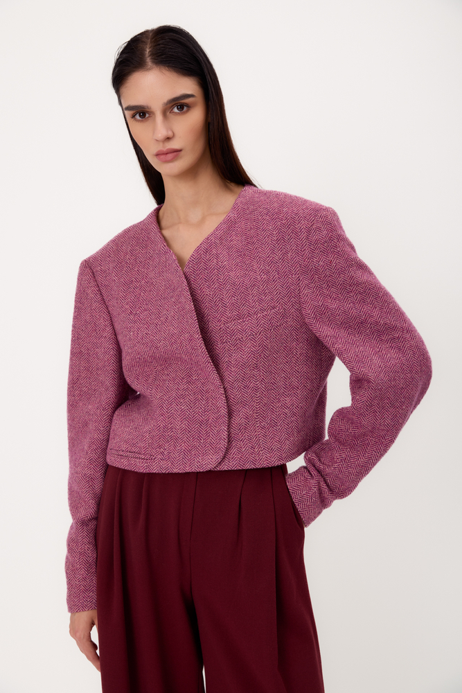KRÓTKA PROSTA RÓŻOWA MARYNARKA TALL MODEL No9