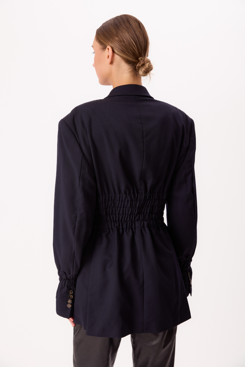 LONG DOUBLE-BREASTED NAVY BLUE JACKET MODEL No2