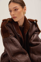 LONG BROWN NATURAL SHEEPSKIN