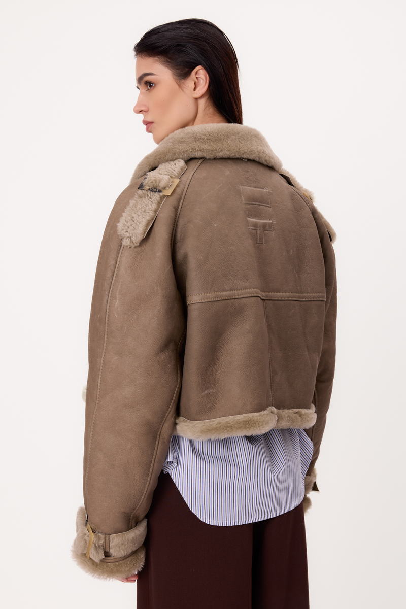 DARK BEIGE NATURAL SHEEPSKIN