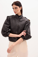 BLACK KIMONO LEATHER JACKET 