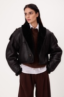 SHORT BLACK NATURAL SHEEPSKIN
