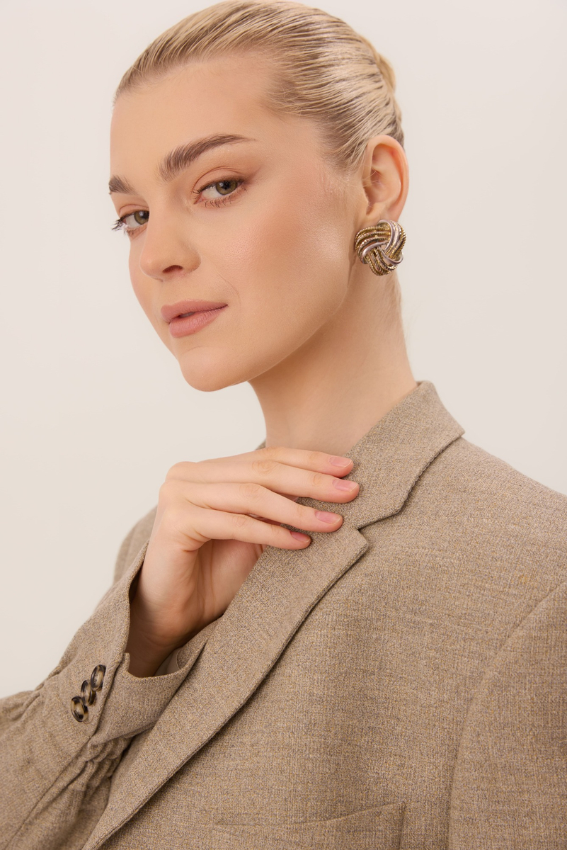 DŁUGA TALIOWANA BEŻOWA  MARYNARKA  MODEL No2
