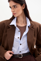LONG BROWN PINSTRIPE JACKET MODEL No4