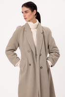 MIDI GRAY ADJUSTABLE WAIST WOOL COAT