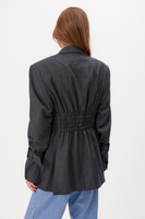 GRAY SLIM FIT BLAZER WITH BUCKLES MODEL No6