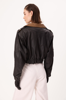 BLACK OVERSIZE LEATHER JACKET
