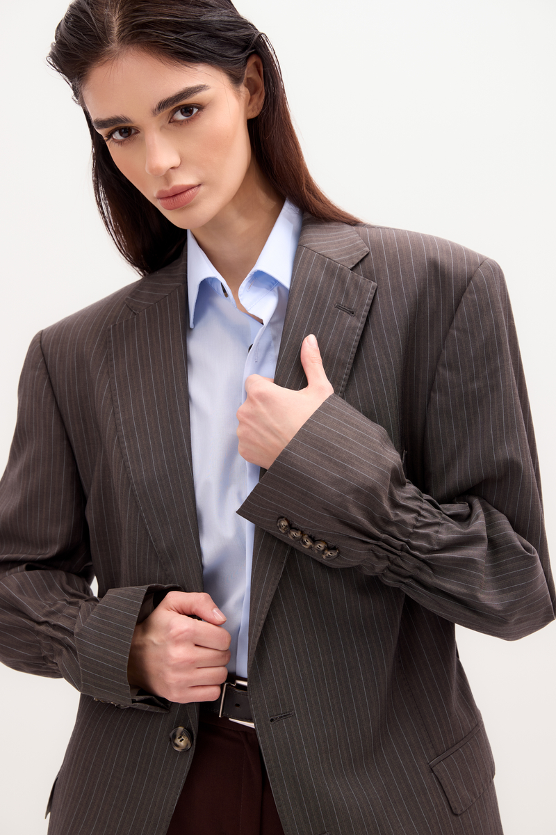 GREY SLIM FIT JACKET MODEL No2 WITH STRIPES