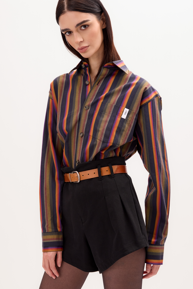 COTTON SHIRT WITH COLORFUL STRIPES WITH STRONG ARMS AND DETACHABLE CUSHIONS