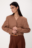 KRÓTKA PROSTA BEŻOWA MARYNARKA PETITE MODEL No9