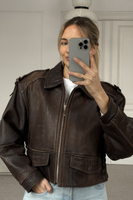 CHOCOLATE DIPPED LEATHER JACKET