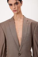 LONG WAISTED BEIGE REGULAR BLAZER WITH BUCKLES MODEL No6