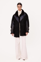 BLACK LONG NATURAL SHEEPSKIN