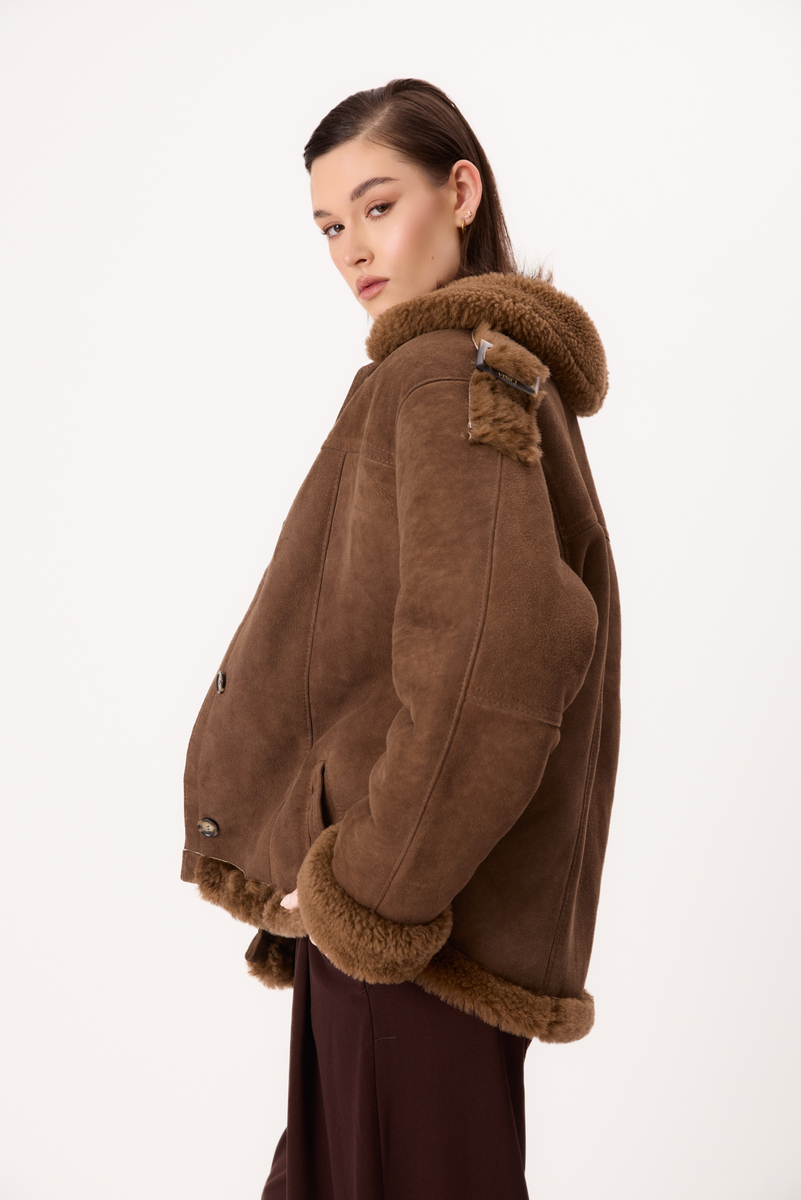 BROWN NATURAL SHEEPSKIN WITH EDGE