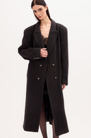 MAXI GRAPHITE ADJUSTABLE WAIST WOOL COAT