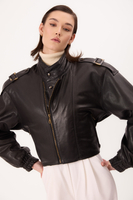 CZARNA SKÓRZANA RAMONESKA W KROJU BOMBER