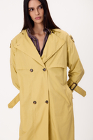 JASNOŻÓŁTY MIDI REGULOWANY W TALII PŁASZCZ PETITE TRENCH COAT