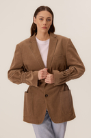 LONG BROWN VELVET FITTED JACKET MODEL No2