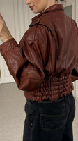 RED LEATHER JACKET WITH EPAGUINS