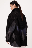 BLACK LONG NATURAL SHEEPSKIN