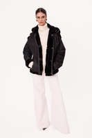 LONG BLACK NATURAL REGULAR SHEEPSKIN