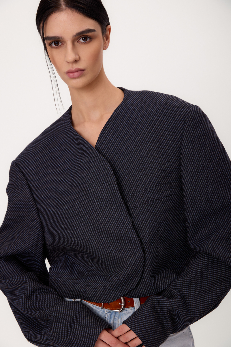 SHORT STRAIGHT NAVY BLUE TALL JACKET MODEL No9
