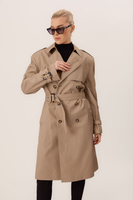 TRENCH COAT KLASYCZNY MAXI PLASZCZ Z PAGONAMI NA RAMIONACH