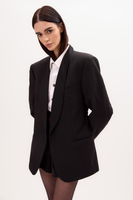 LONG BLACK JACKET MODEL No4 WITH SILK COLLAR