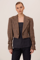 KRÓTKA BRĄZOWA MARYNARKA MODEL No5 W KRATKĘ
