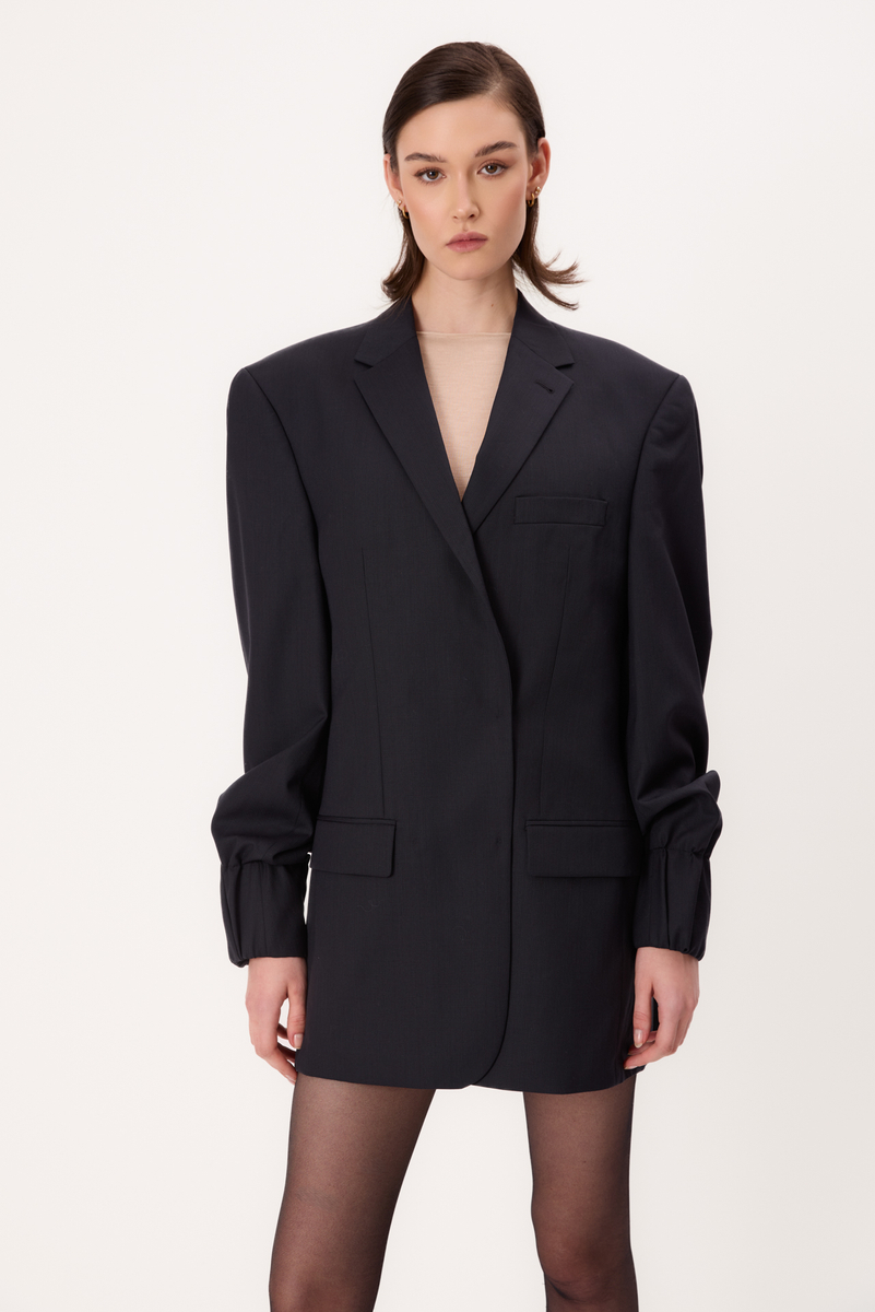 LONG BLACK SMOOTH JACKET MODEL No8