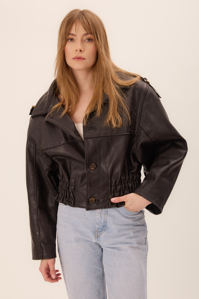 SHORT CLASSIC LEATHER JACKET