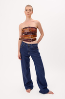 REVERSIBLE LEATHER BELT WITH TURNING BUCKLE – PATCHWORK RED-LIGHT BROWN / CHOCOLATE-BURGUNDY